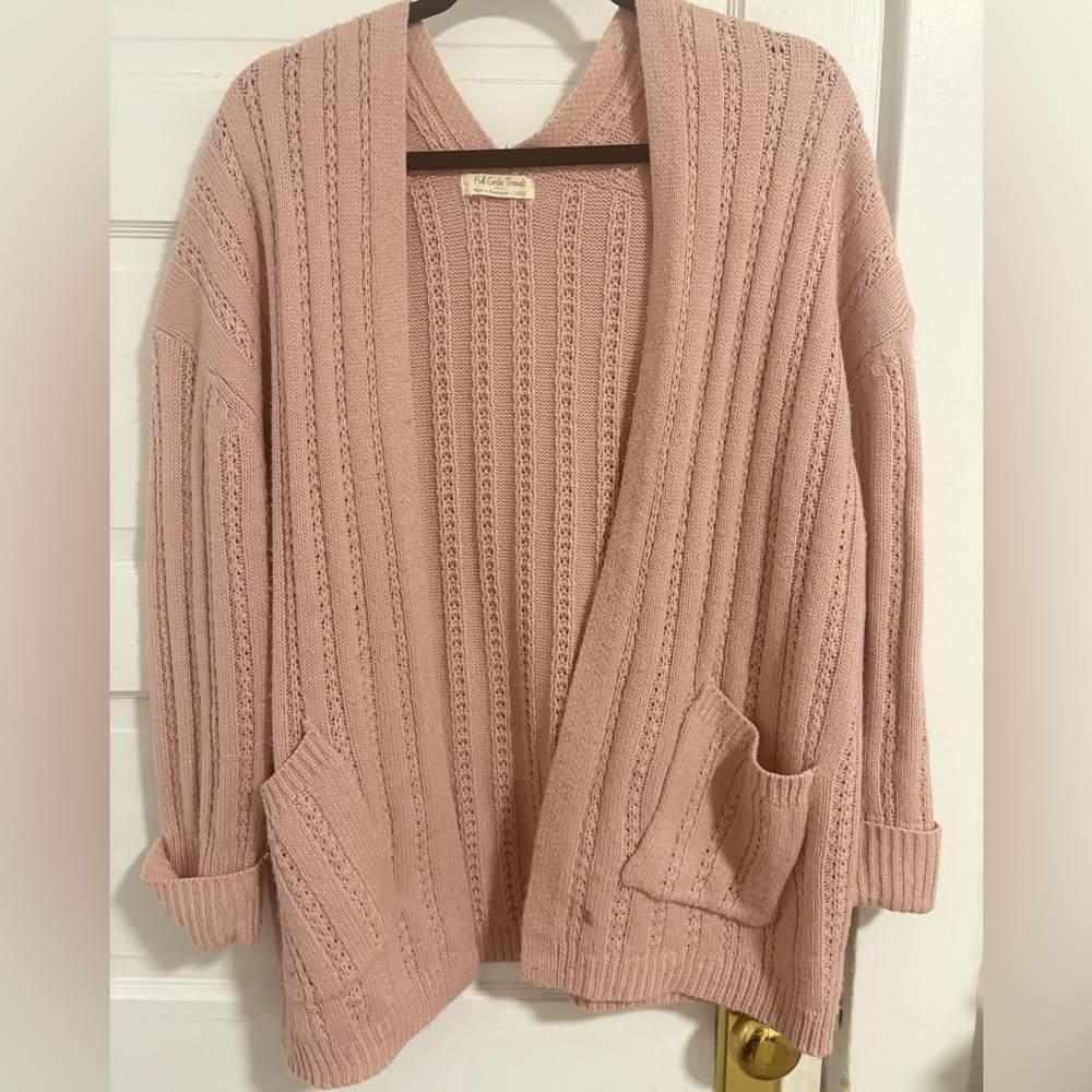 Cozy Pink Chunky Knit Cardigan